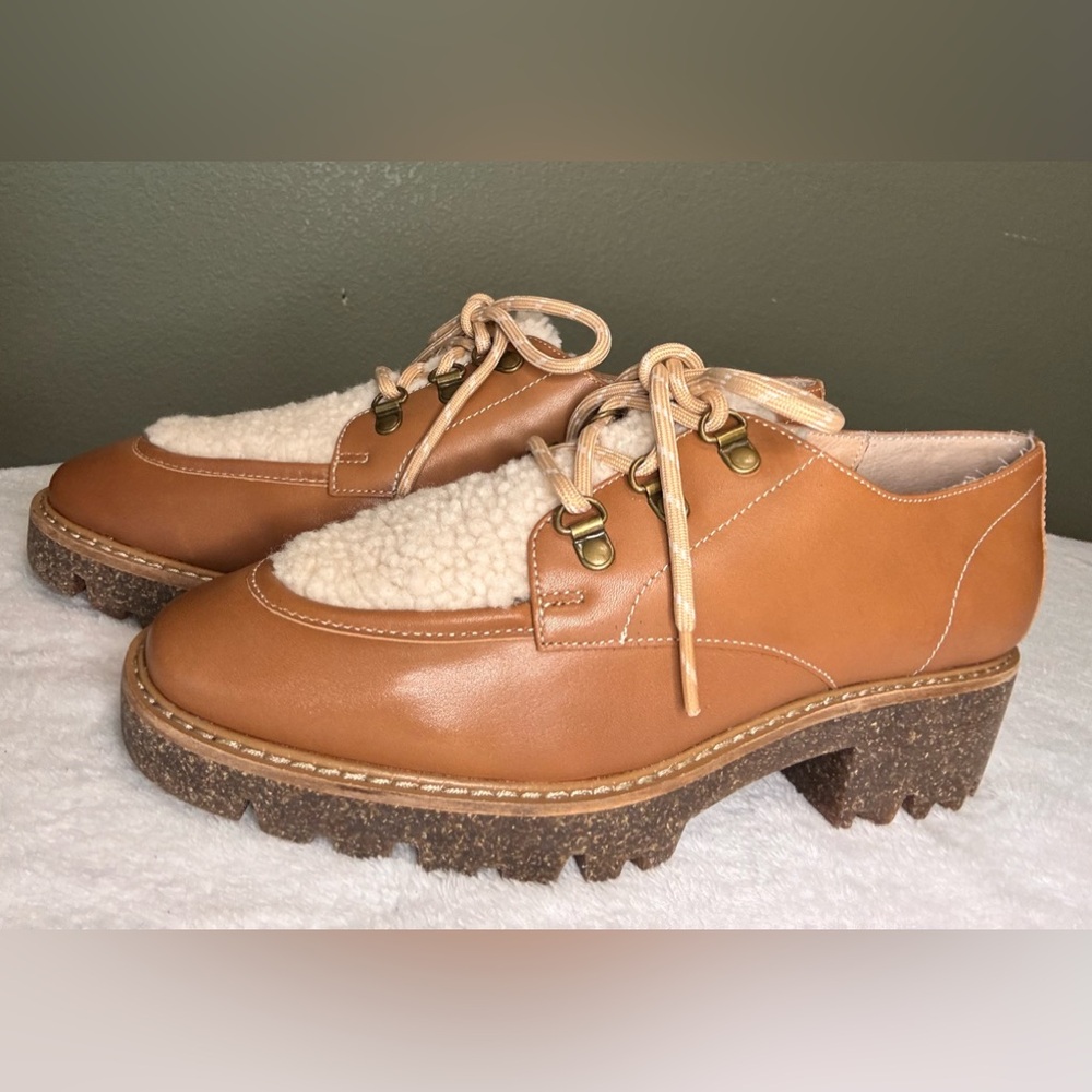 Donald Pliner Evans Sp 43 Womens Leather Shearling Oxfords NEW WITHOUT TAGS - Picture 3 of 5